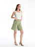 LC Waikiki Comfortable Fit Plain Linen Look Women's Shorts